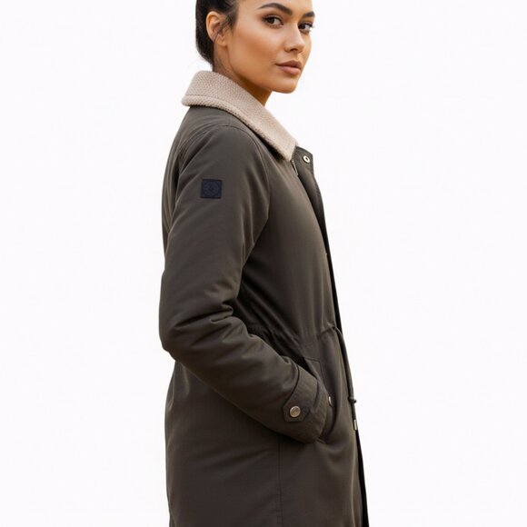 Ralph Lauren Women Green Quilted Jacket Faux Sherpa Collar (L Size) EST MCMLXVII - Picture 8 of 12